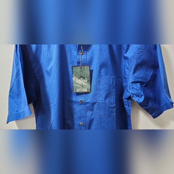 Vintage Bugle Boy Royal Blue Button Up Short Sleeve Shirt Men's Size Large Y2K - Picture 3 of 11